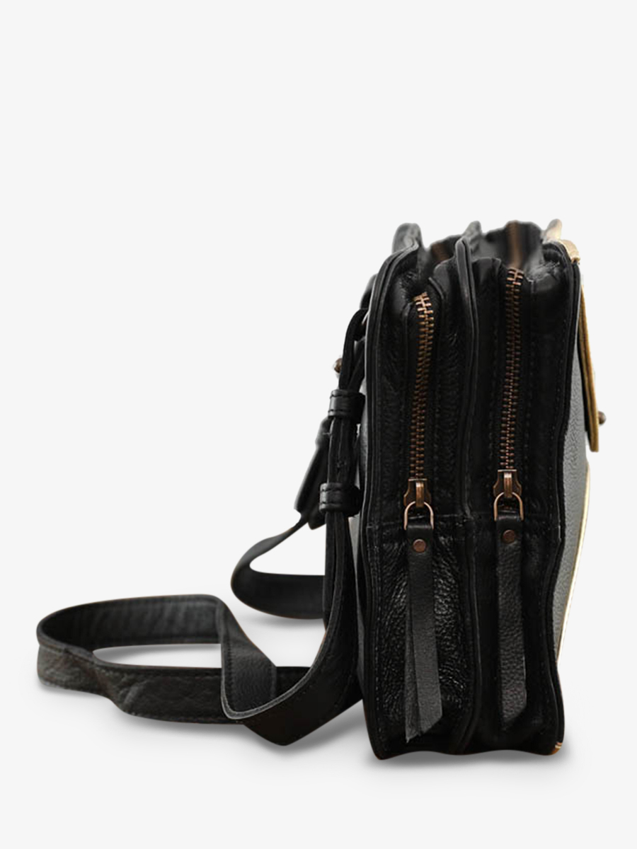 foto-vista-laterale-borsa-a-tramoggia-in-pelle-donna-nero-dorato-legraphique-nero-dorato-paul-marius-w17-b-g