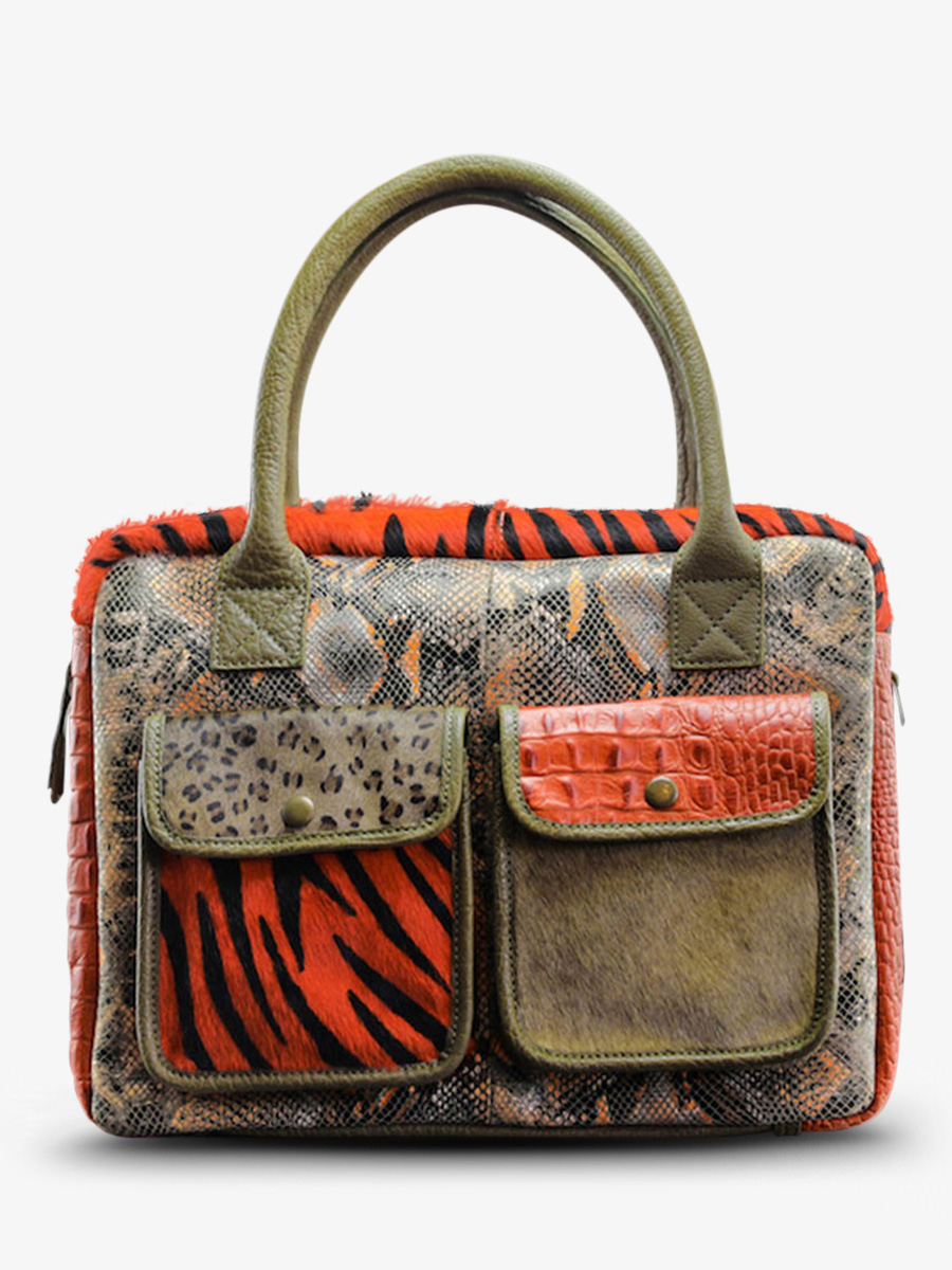 foto-vista-frontale-portadocumenti-in-pelle-donna-arancione-verde-ledandy-chimere-arancione-kaki-paul-marius-w04-ch-o-k