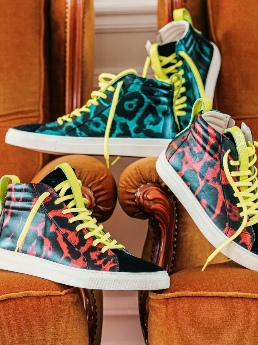 foto-vista-laterale-sneaker-donna-pelle-leopardata-verde-rossa-pm001-bicolore-leopardata-verde/rossa-paul-marius-pm001-bi-lp-gr-r-s36