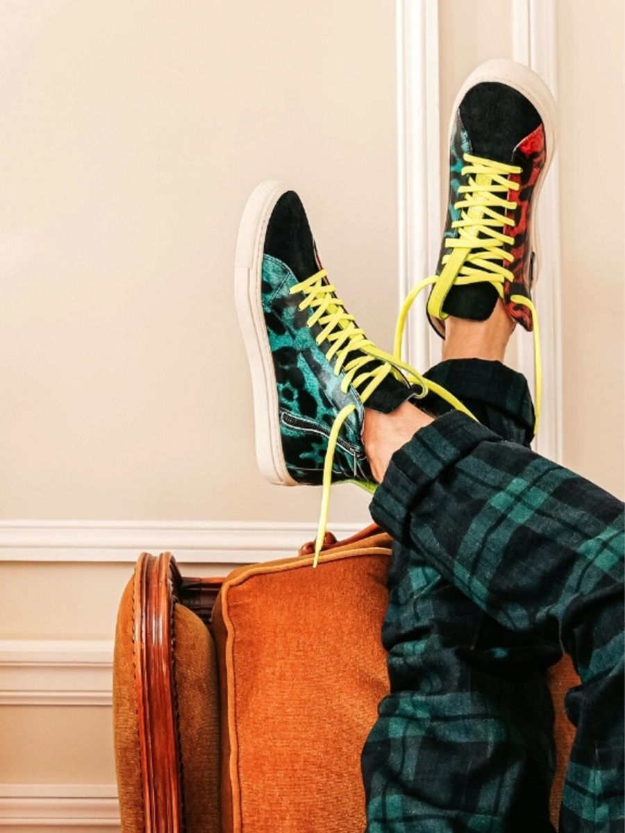 foto-vista-frontale-sneaker-donna-pelle-leopardata-verde-rossa-pm001-bicolore-leopardata-verde/rossa-paul-marius-pm001-bi-lp-gr-r-s36