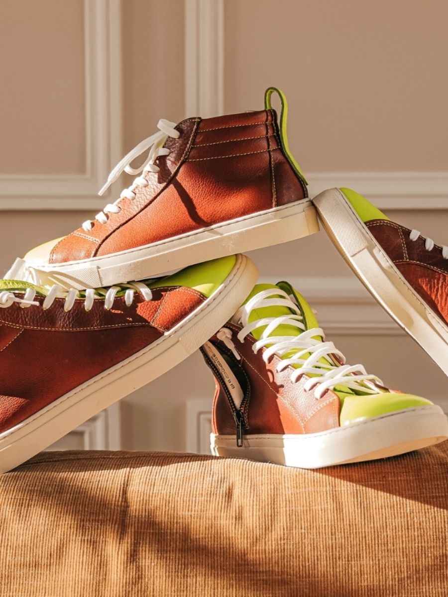 foto-vista-frontale-sneaker-donna-pelle-gialla-pm001-giallo-neon-paul-marius-pm001-neon-y-s36