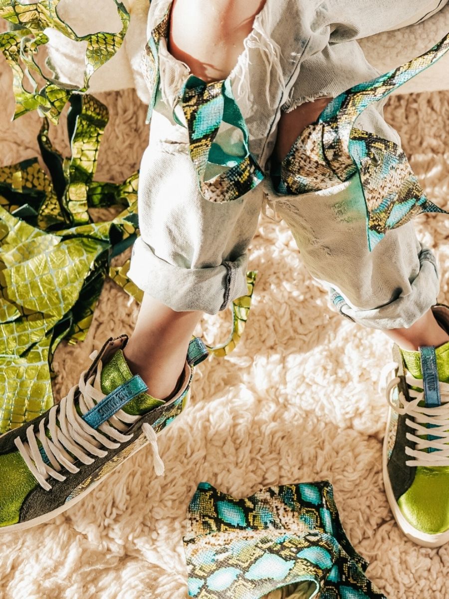 foto-vista-laterale-sneaker-donna-pelle-verde-pm001-chimere-dragon-paul-marius-pm001-ch-gr-s36