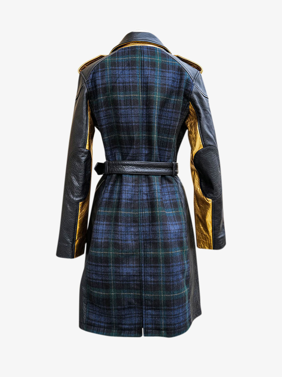 foto-vista-posteriore-trench-in-pelle-da-donna-verde-letrench-tartan-verde-paul-marius-wtc-sco-gr-s36