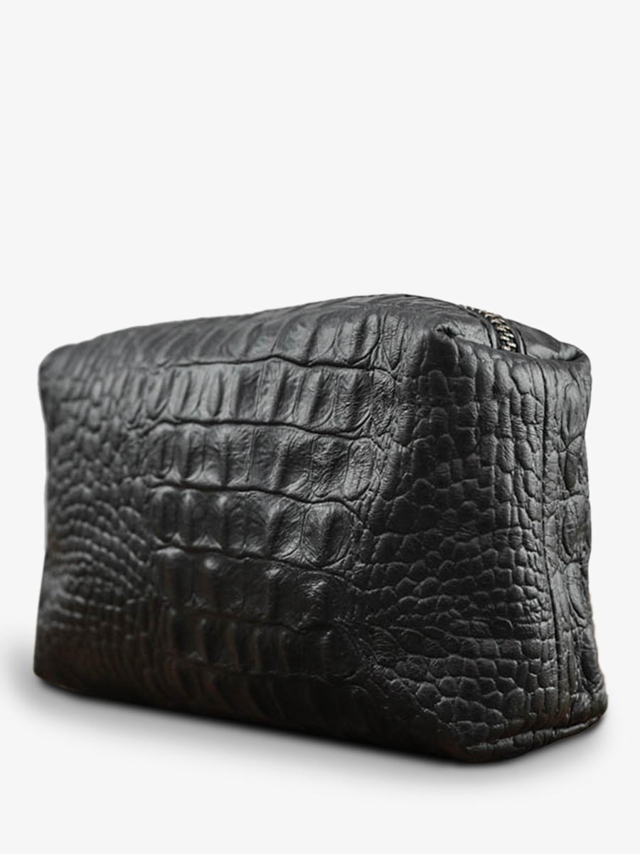 foto-vista-laterale-pochette-in-pelle-donna-nera-adele-pitone-nero-paul-marius-m500-p-b