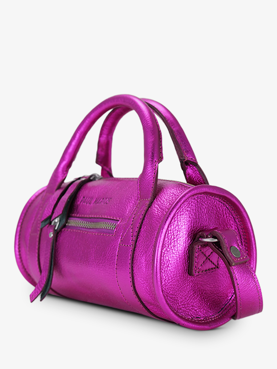foto-vista-laterale-borsa-bowling-in-pelle-da-donna-rosa-charlie-ultraviolet-paul-marius-w30-uv-pi