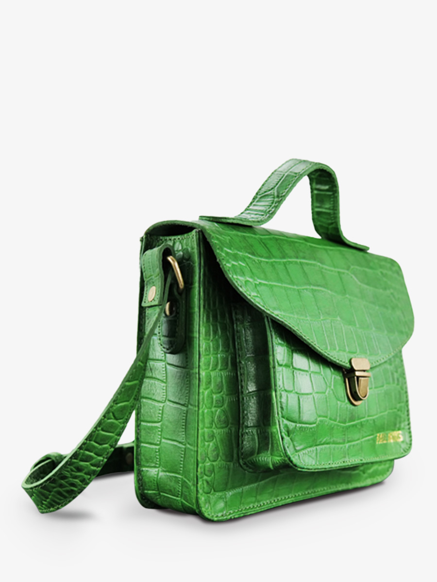 foto-vista-laterale-borsa-a-tramonto-in-pelle-donna-verde-mademoiselle-george-alligator-cocktail-jade-paul-marius-w05-a-gr