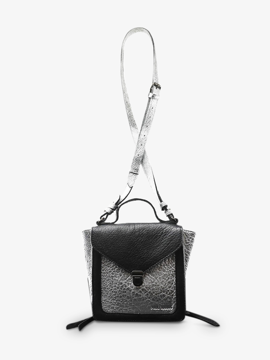 foto-vista-frontale-borsa-a-tramonto-in-pelle-donna-argento-nero-mistinguette-argento-nero-paul-marius-w20-s-b