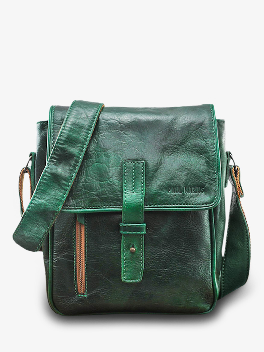 foto-vista-frontale-borsa-in-pelle-uomo-verde-laventurier-smeraldo-olio-paul-marius-m403-odg
