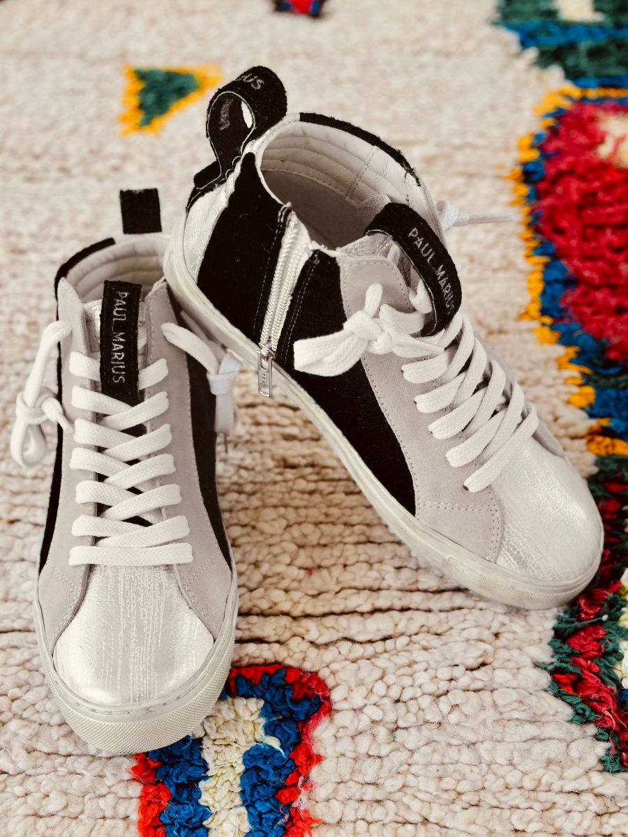 foto-vista-frontale-sneaker-donna-pelle-nera-pm001-nera-paul-marius-pm001-fifties-b-s35-