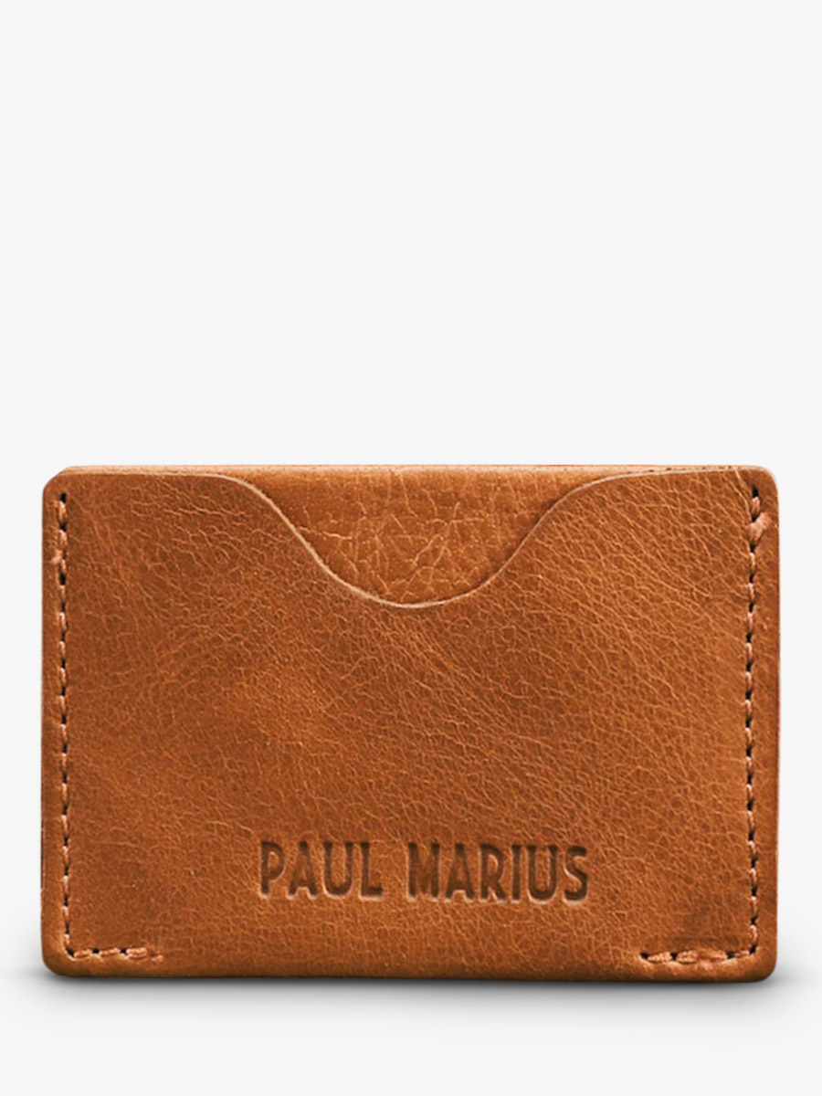 foto-vista-frontale-portacarte-banca-cuoio-marrone-leporte-cartes-gabin-naturel-paul-marius-m55-l