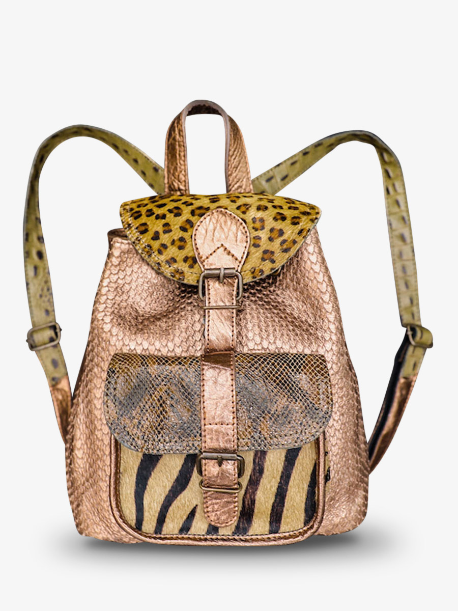 foto-vista-frontale-zaino-in-pelle-donna-kaki-rame-lebaroudeur-chimere-kaki-rame-paul-marius-m40-ch-k-c