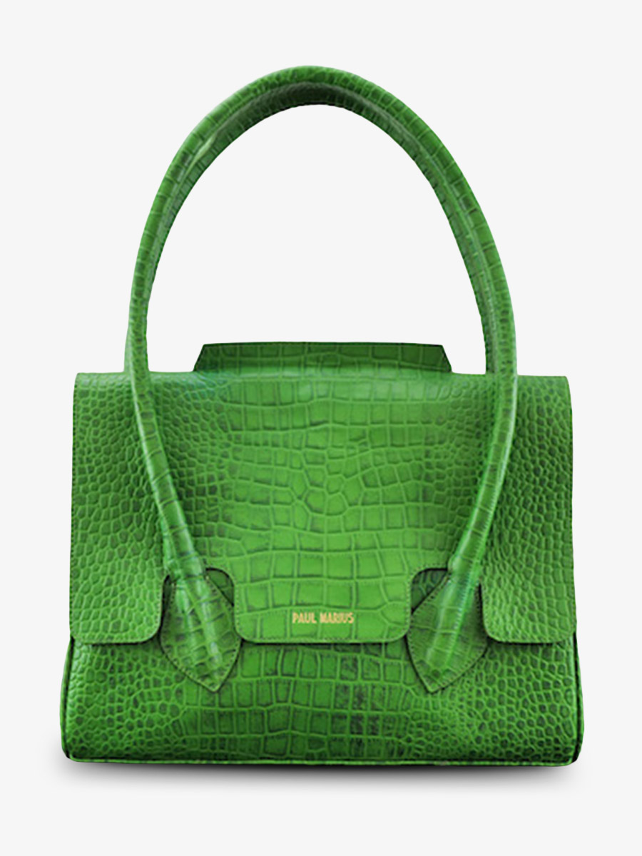 foto-vista-frontale-borsa-a-mano-in-pelle-donna-verde-colette-m-alligator-cocktail-jade-paul-marius-w28m-a-gr