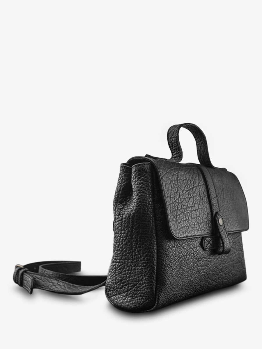 foto-vista-laterale-borsa-a-tramoggia-in-pelle-donna-nera-lecorneille-nera-paul-marius-w23-b