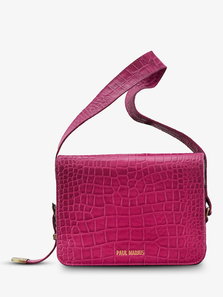 foto-vista-frontale-borsa-a-tracolma-in-pelle-donna-rosa-lebaguette-alligator-cocktail-tourmaline-paul-marius-w29-a-pi
