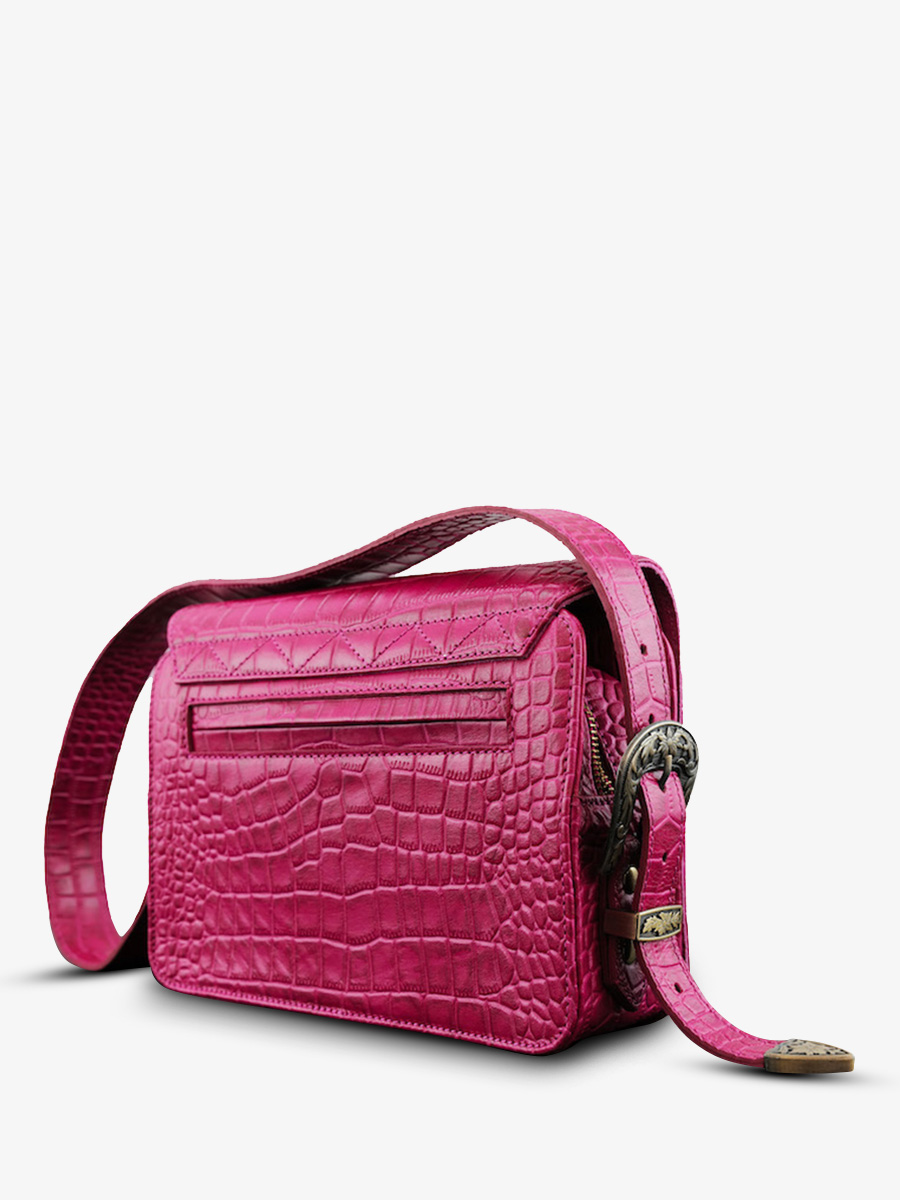foto-vista-posteriore-borsa-a-tramonto-in-pelle-rosa-lebaguette-alligator-cocktail-tormalina-paul-marius-w29-a-pi
