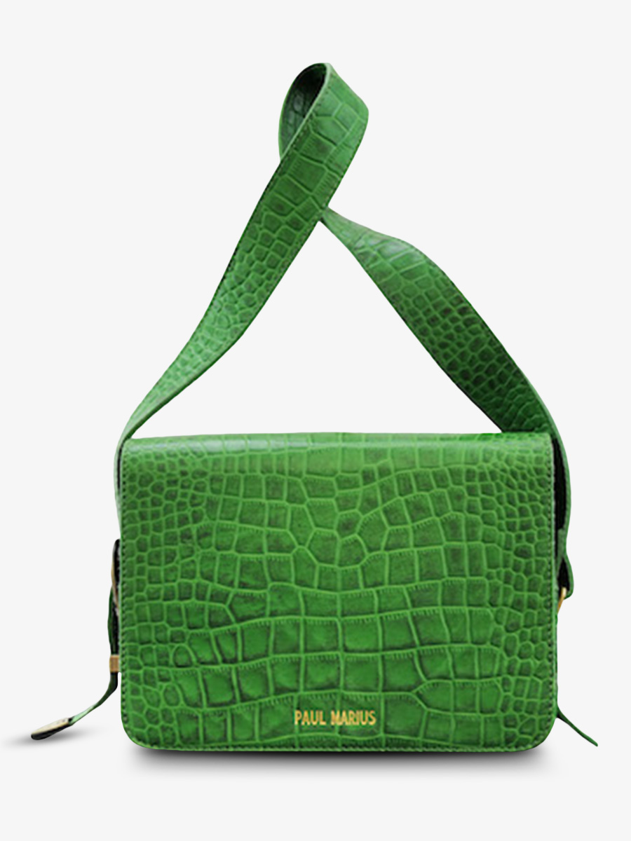 foto-vista-laterale-borsa-a-tramoggia-in-pelle-donna-verde-lebaguette-alligator-cocktail-jade-paul-marius-w29-a-gr