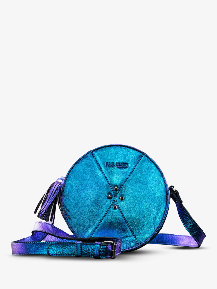 foto-vista-frontale-borsa-a-tramonto-in-pelle-rotonda-donna-blu-monprecieux-scarabee-paul-marius-w18-p-blu