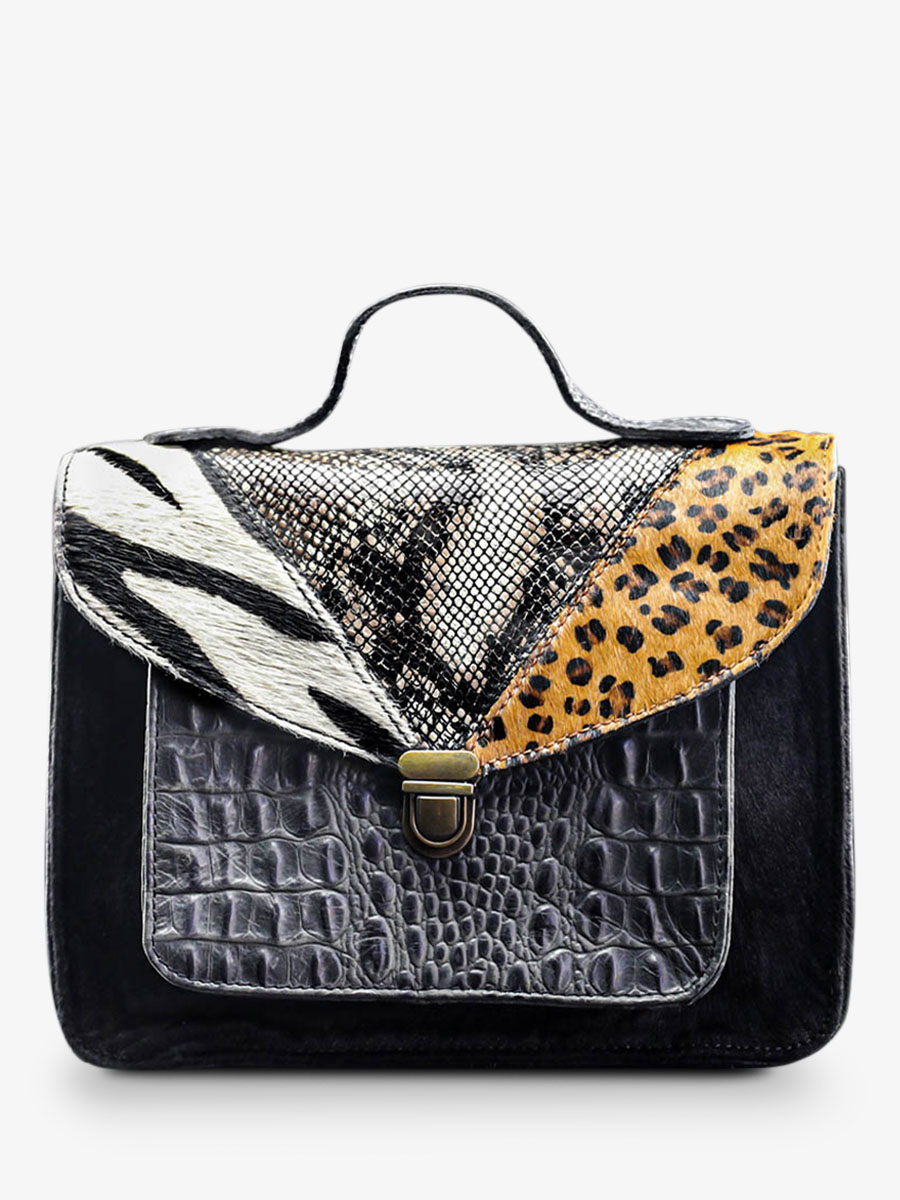 foto-vista-frontale-borsa-a-tramonto-in-pelle-donna-nera-mademoiselle-george-chimere-noir-paul-marius-w05-ch-b