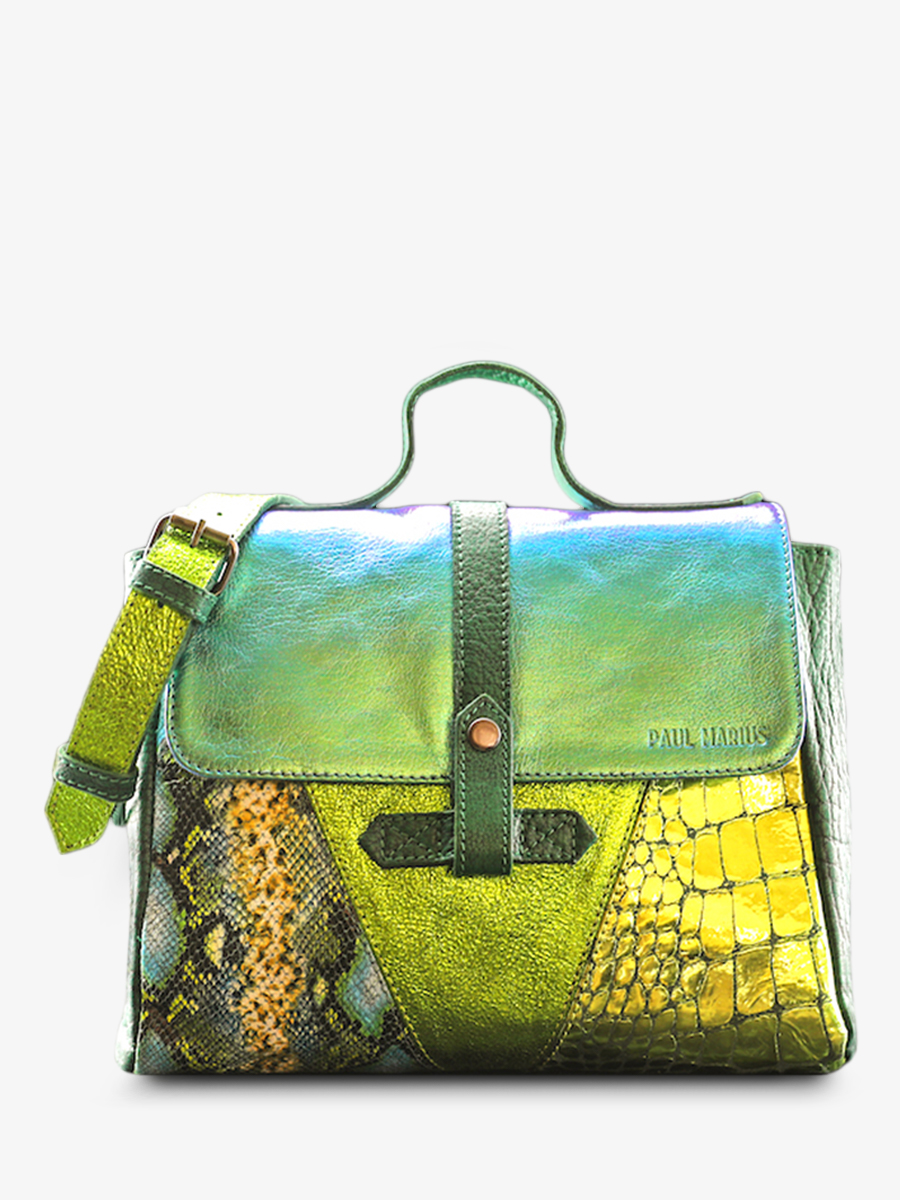 foto-vista-frontale-borsa-a-tracolma-in-pelle-multicolore-donna-lecorneille-chimere-dragon-paul-marius-w23-ch-gr