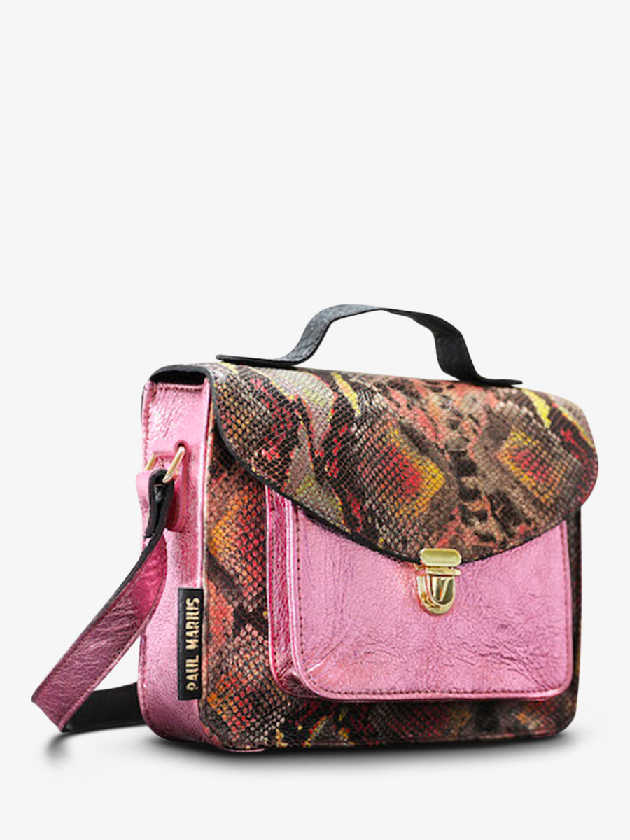 foto-vista-laterale-borsa-a-tramoggia-in-pelle-donna-rossa-rosa-mademoiselle-george-python-magma-rosa-metallizzata-paul-marius-w05-p-pi-mcpi