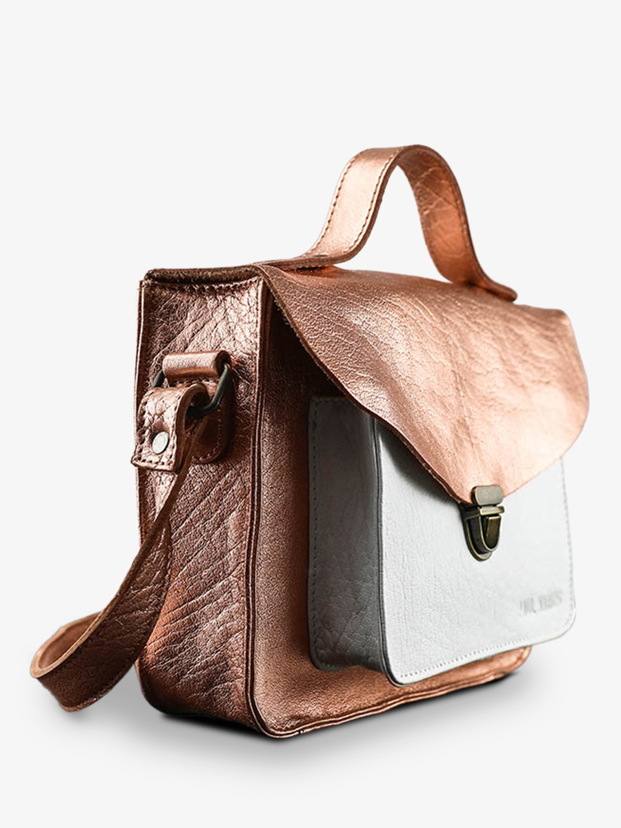 foto-vista-laterale-borsa-a-tramoggia-in-pelle-donna-rosa-dorata-bianca-mademoiselle-george-oro-rosa-bianca-paul-marius-w05-g-pi-w