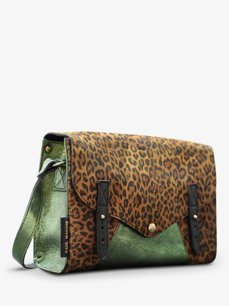 foto-vista-laterale-borsa-a-tramoggia-in-pelle-donna-marrone-verde-lindispensable-leopard-naturale-kaki-metallizzato-paul-marius-w08-lp-l-mcgr
