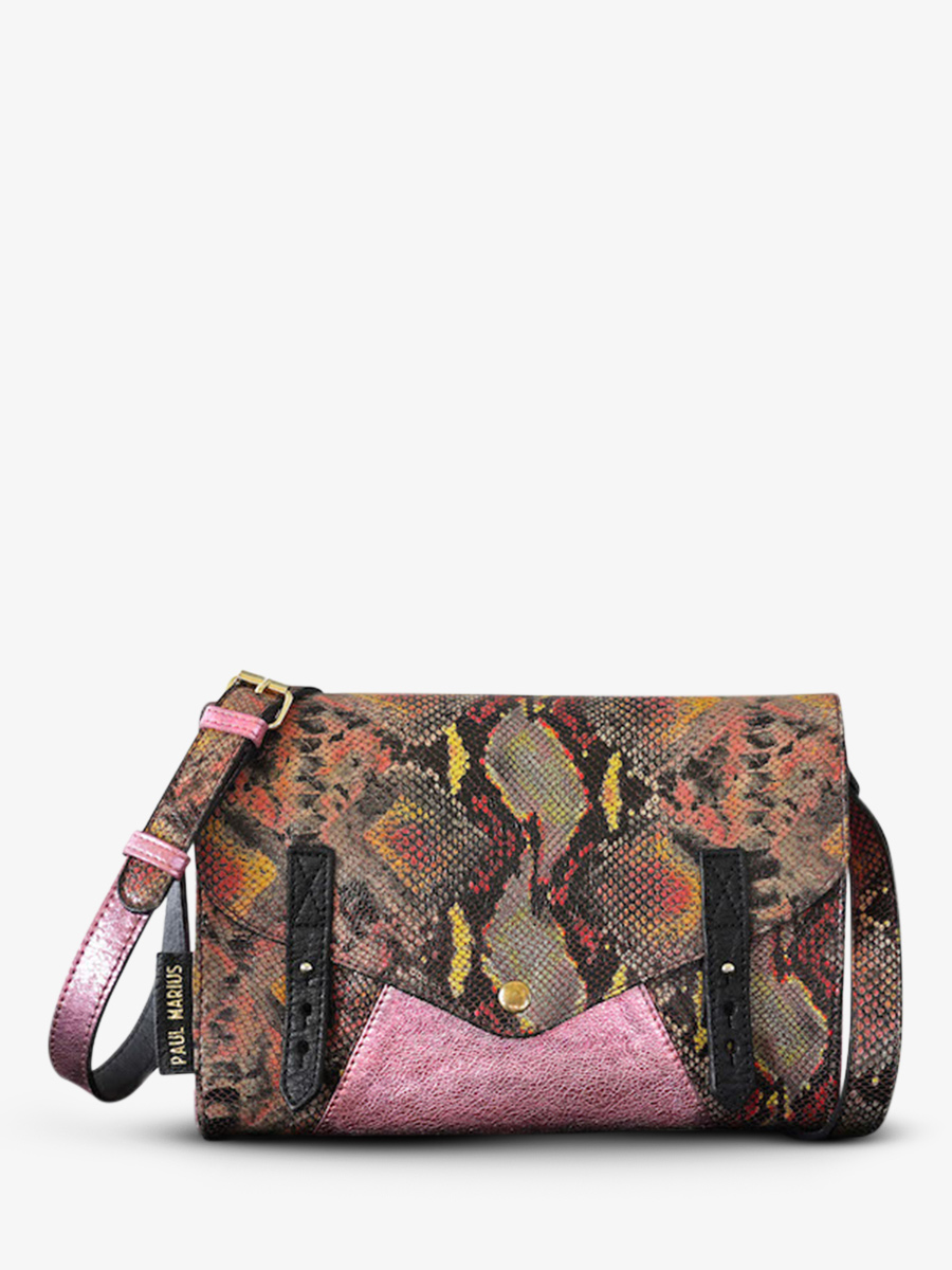 foto-vista-frontale-borsa-a-tramonto-in-pelle-donna-rossa-rosa-lindispensable-python-magma-rosa-metallizzata-paul-marius-w08-p-pi-mcpi