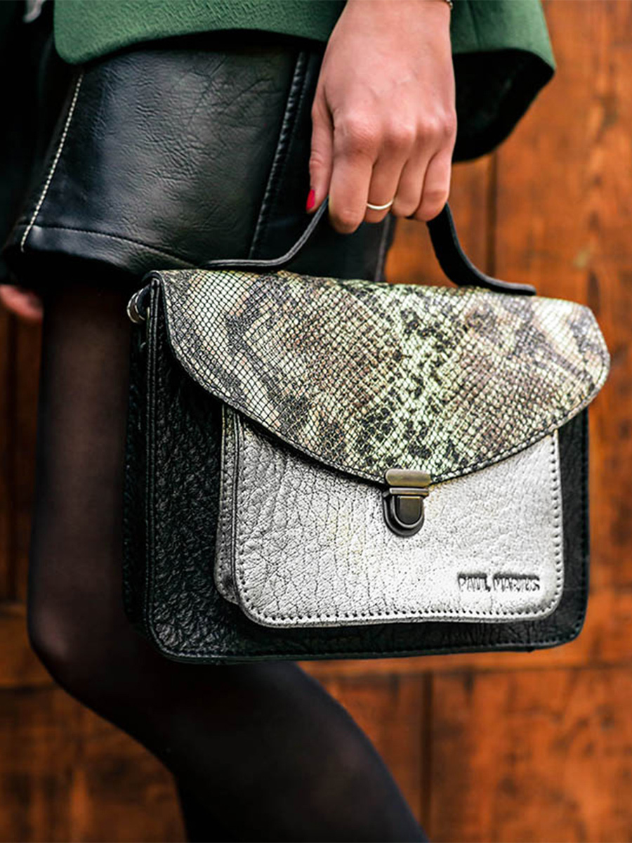 foto-portafoglio-borsa-a-tramonto-in-pelle-donna-argento-nero-mademoiselle-george-python-argento-nero-paul-marius-w05-p-s-b