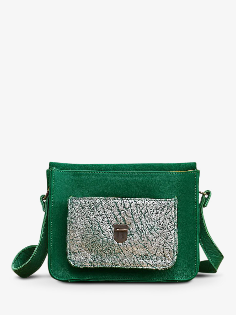 foto-vista-posteriore-borsa-a-tramonto-in-pelle-donna-verde-argento-mademoiselle-george-verde-giungla-argento-paul-marius-w05-gr-s