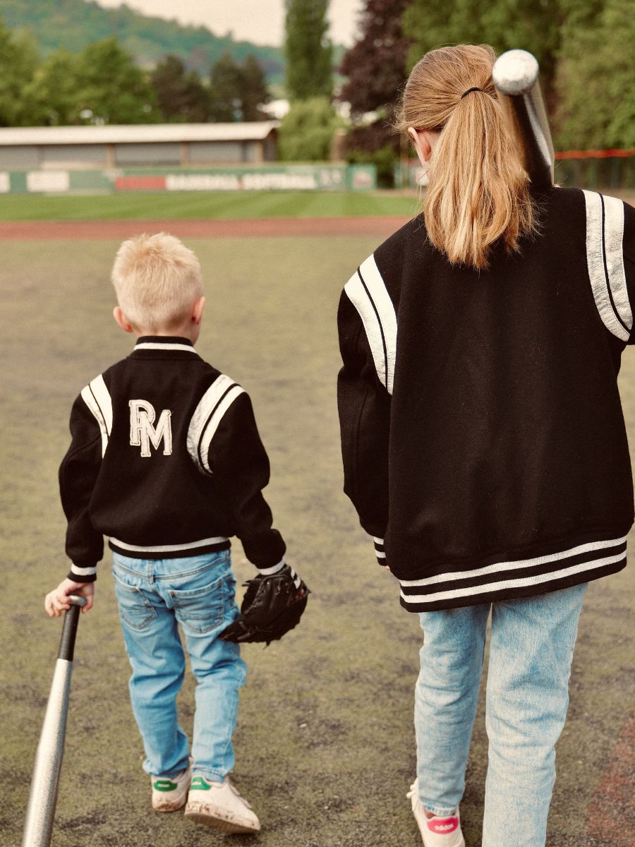 foto-vista-frontale-teddy-blouson-in-pelle-e-tessuto-leteddy-50s-bambino-nero-paul-marius-tdy-fifties-b-2a